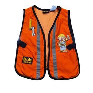 Vintage Bob The Builder Play Vest Kids 4T Construction Worker Reflective Cosplay